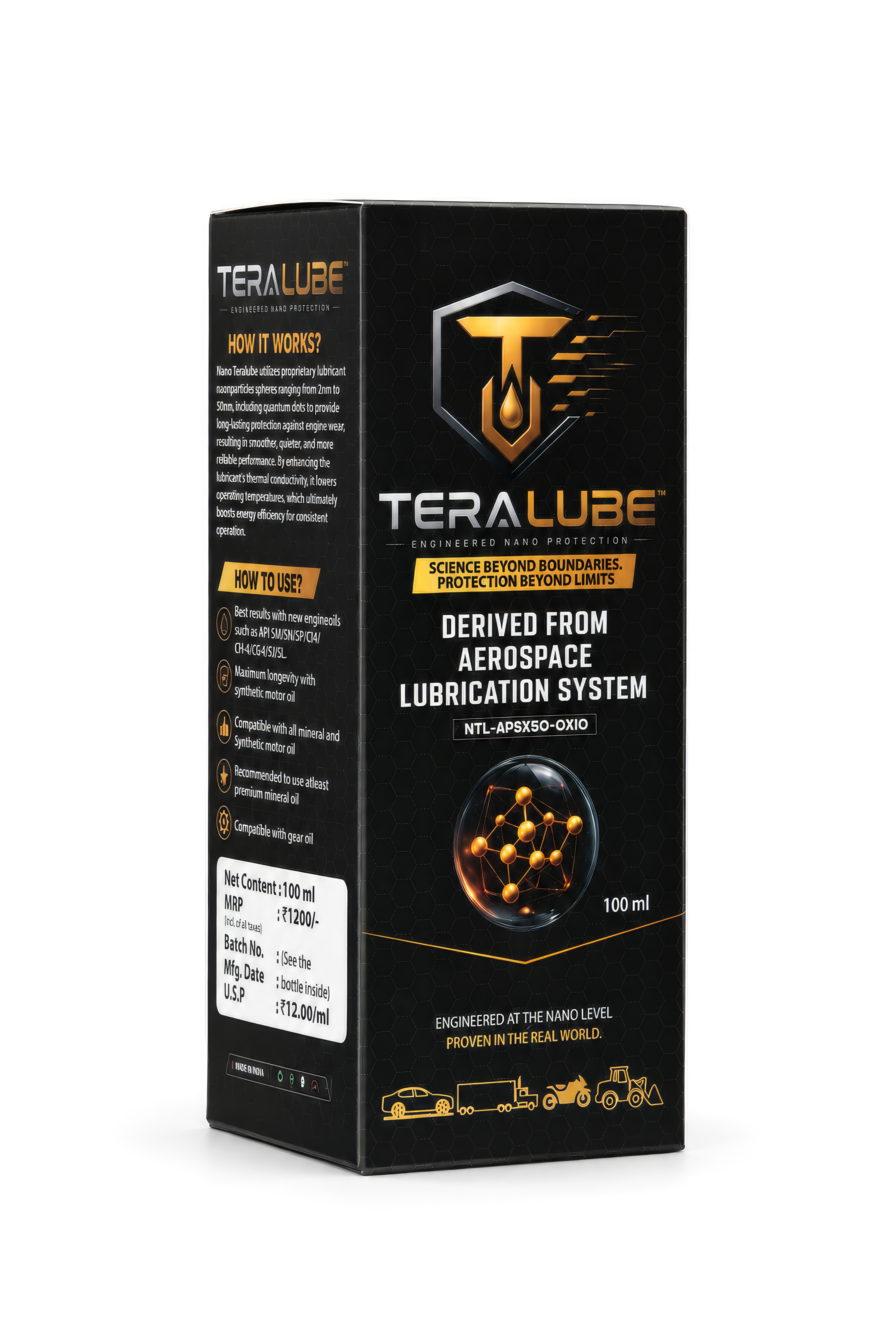 Teralube 100ml - Advanced Lubricant Additive for Petrol, Diesel, Hybrid, LPG & CNG Engines, Royal Enfield Bikes, Cars, SUVs Up to 1500cc & Manual Gearboxes