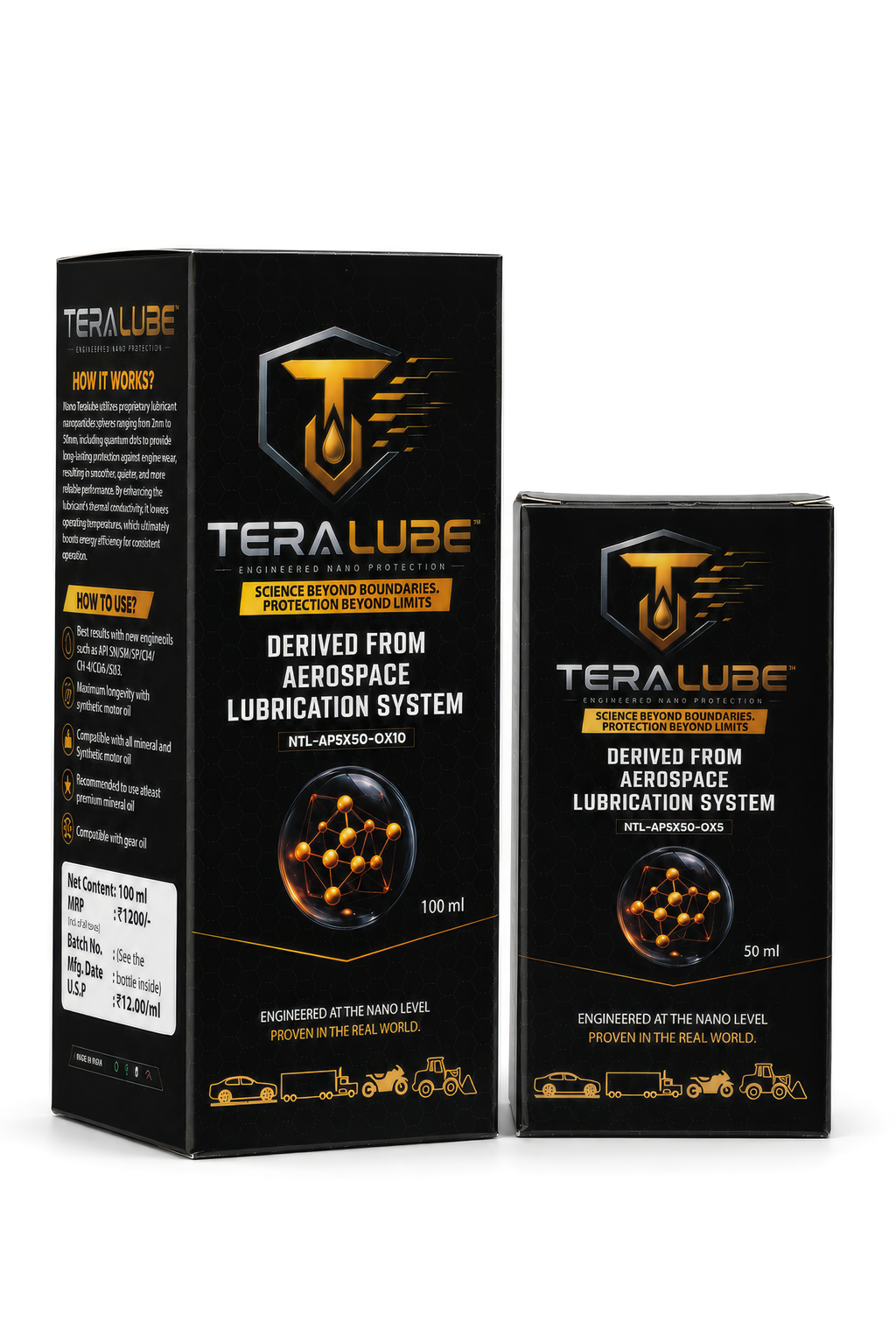 Teralube Combo Pack (100ml + 50ml) for All Hybrid,Petrol,Diesel,LPG&CNG Engines of Cars,SUVs & MPVs 1600cc to 2800cc