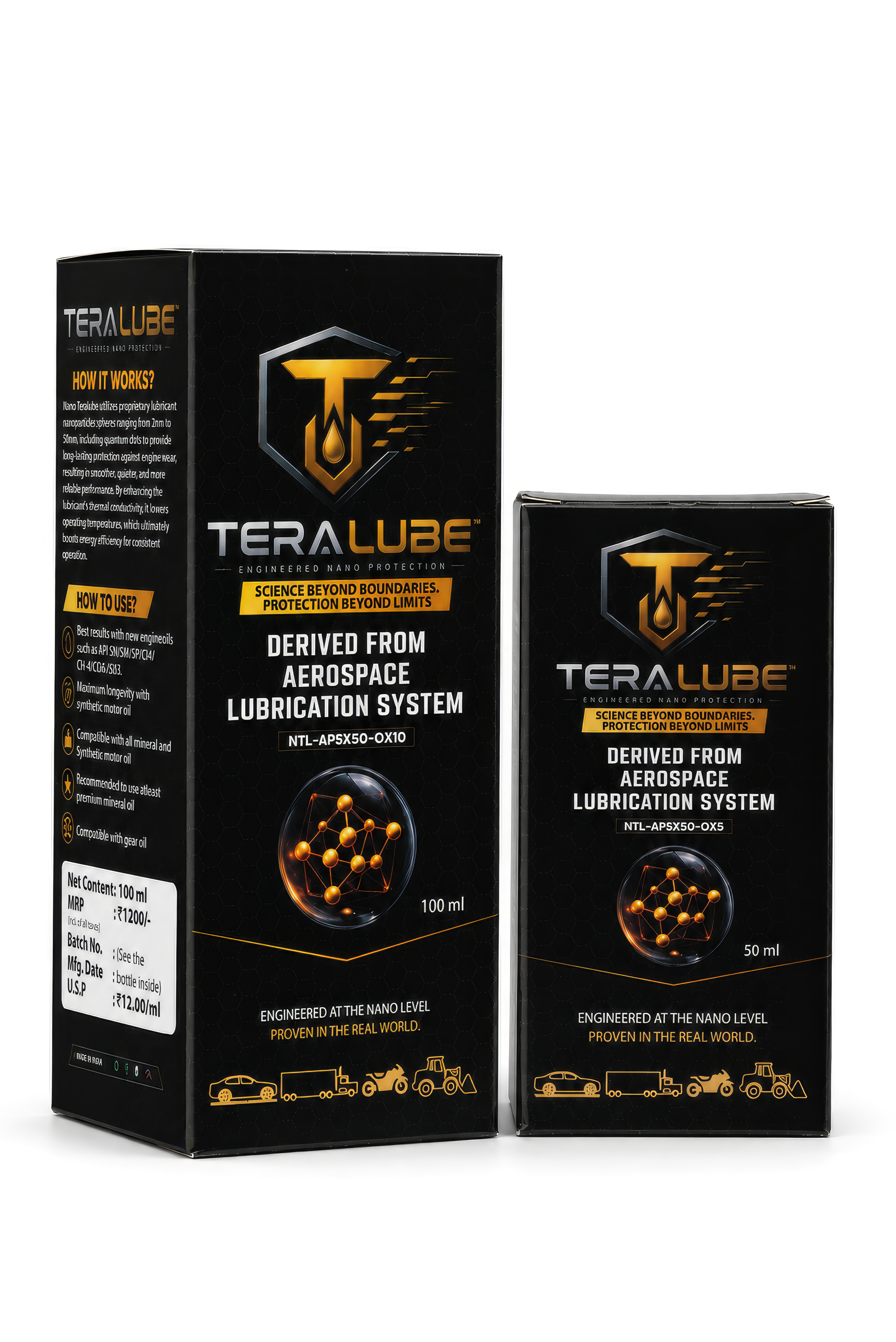Teralube Combo Pack (100ml + 50ml) for All Hybrid,Petrol,Diesel,LPG&CNG Engines of Cars,SUVs & MPVs 1600cc to 2800cc