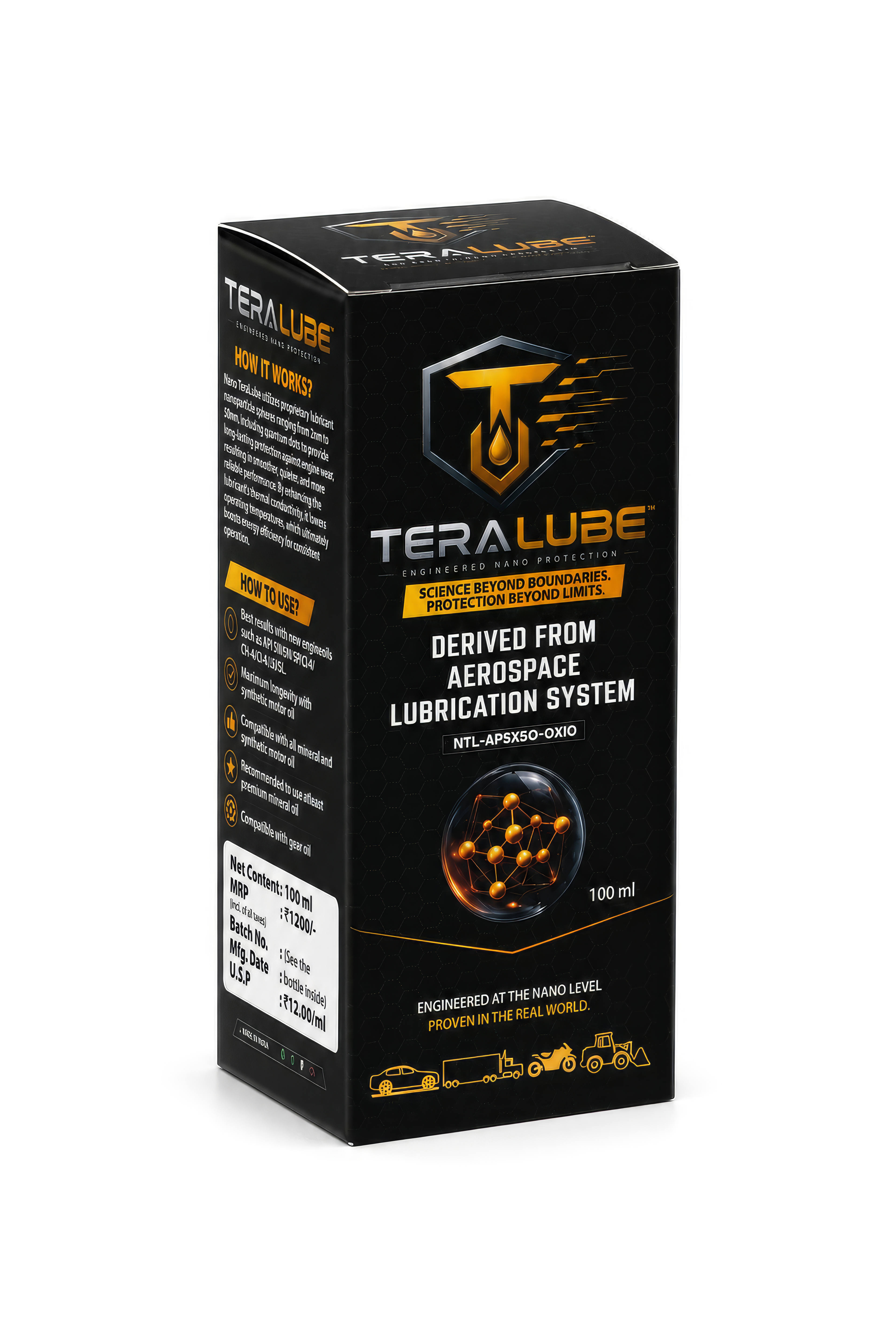 Teralube 100ml (Pack of 2 ) for Hybrid,Petrol,Diesel,LPG&CNG Engines of Cars,SUVs & MPVs above 2900cc to 4000cc
